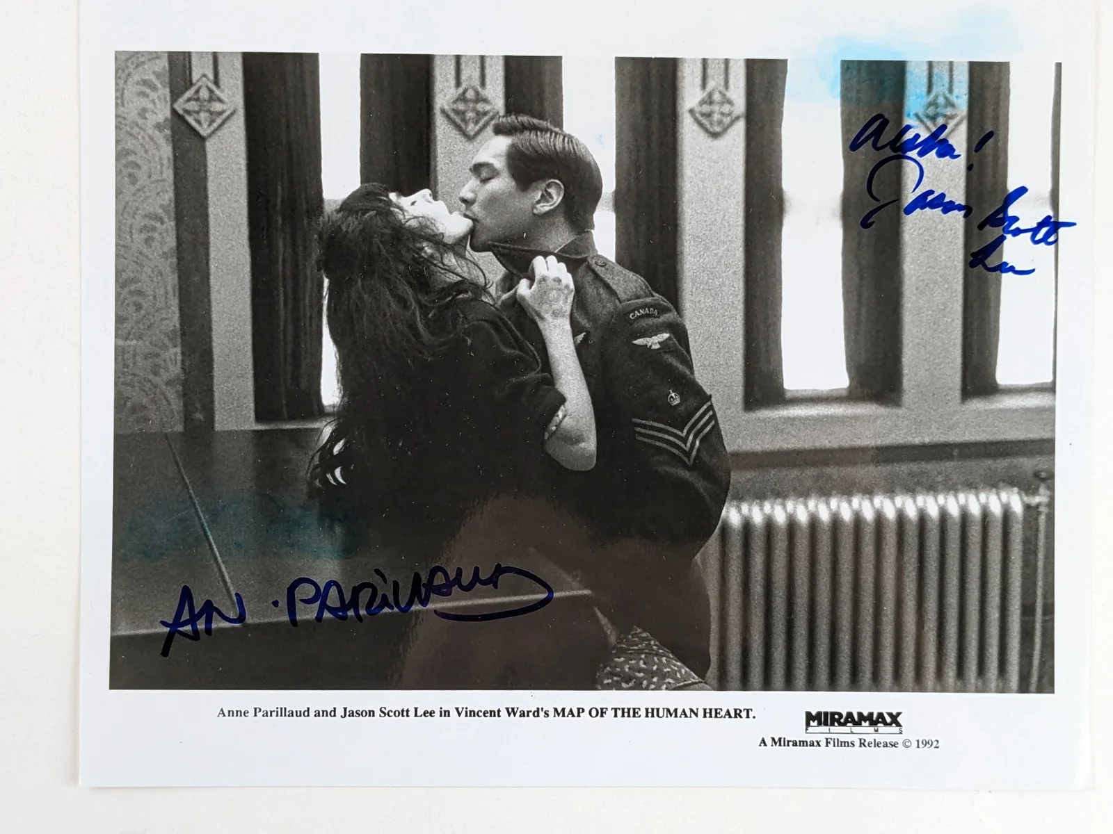 Anne Parillaud — Anne Parillaud Jason Scott Lee Signed 8x10 Map Of The Human Heart Movie Photo