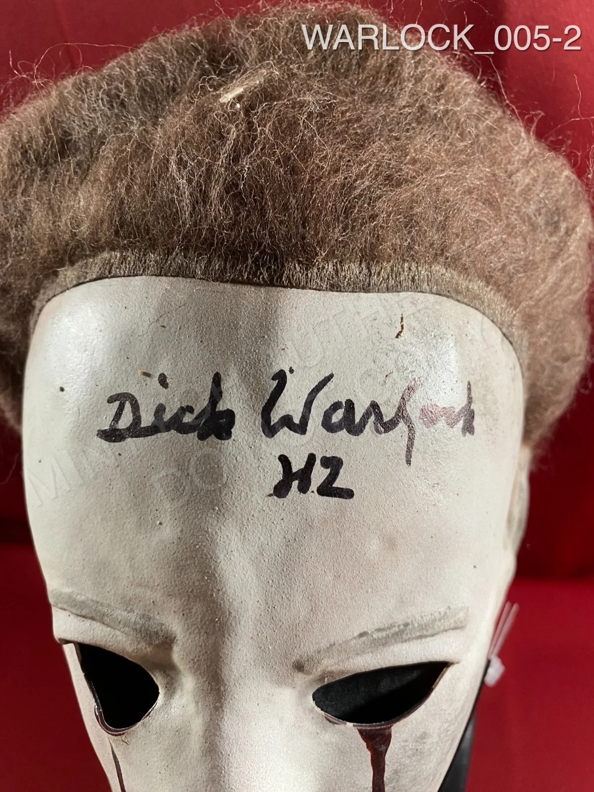 Dick Warlock — Dick Warlock signed bloody eyed Michael Myers mask Halloween H2 Beckett COA, image 2