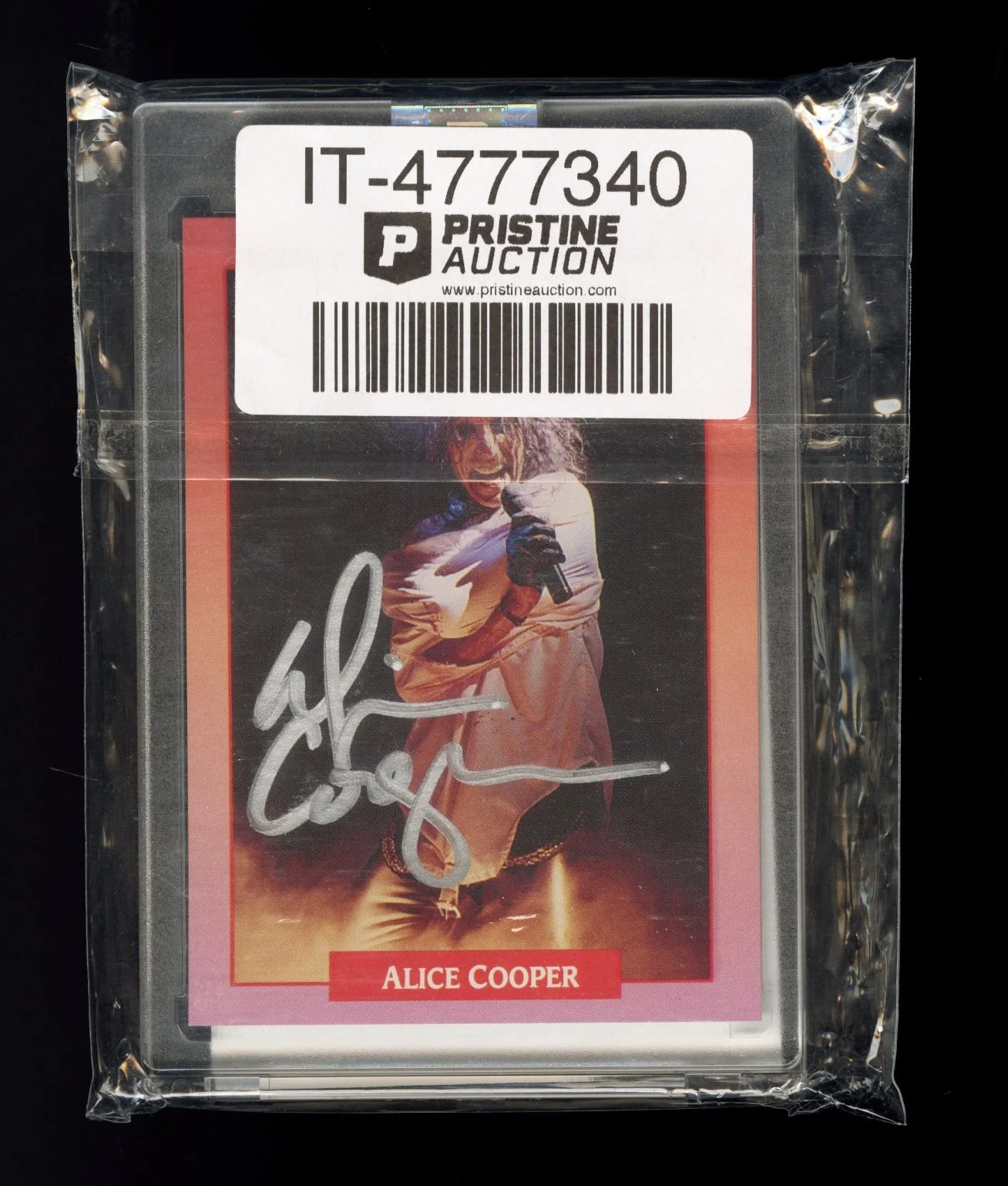1991 Rock Cards by Brockum 110 Alice Cooper Auto Pristine COA Double Sealed, image 4