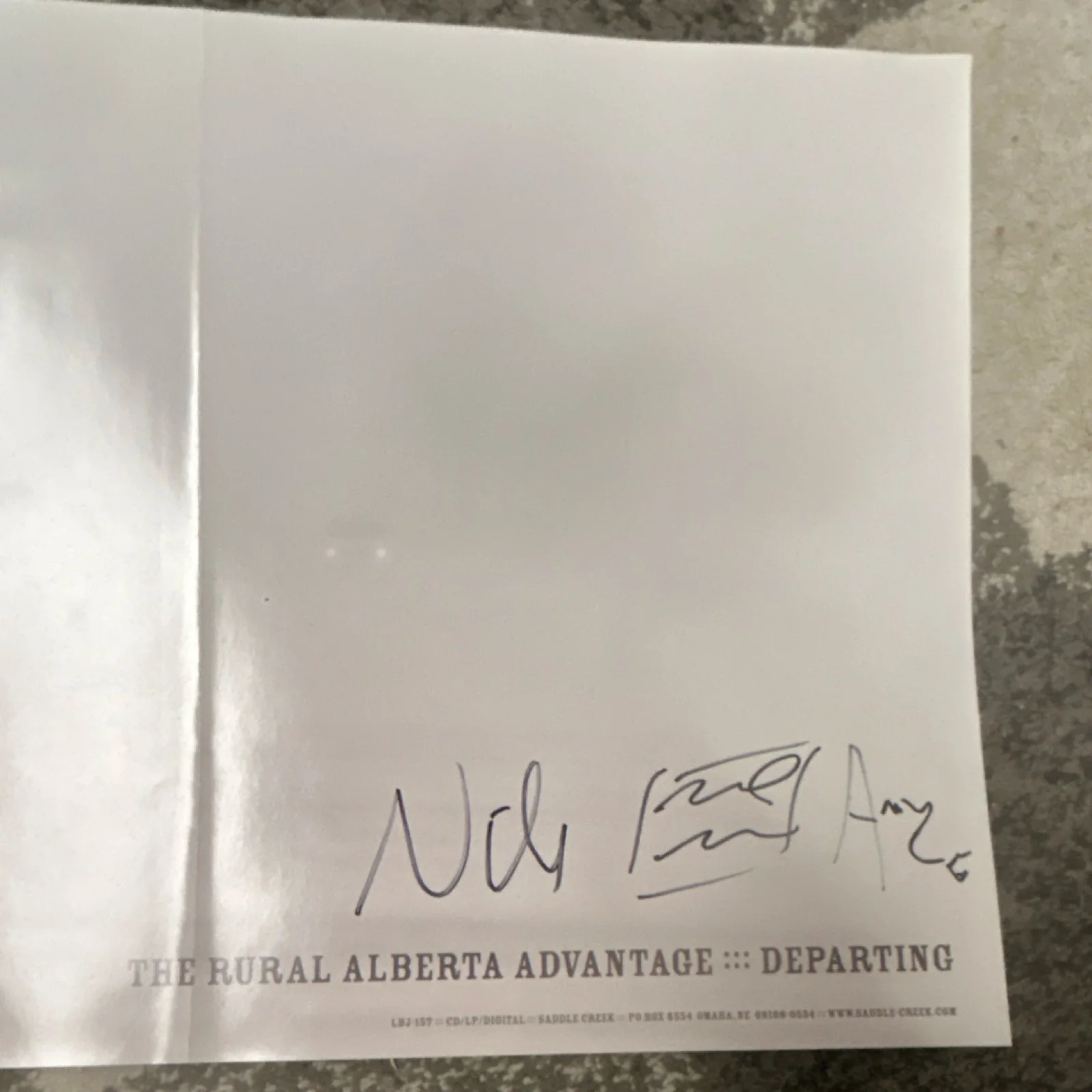 The Rural Alberta Advantage Departing Original Signed Music Poster, изображение 3
