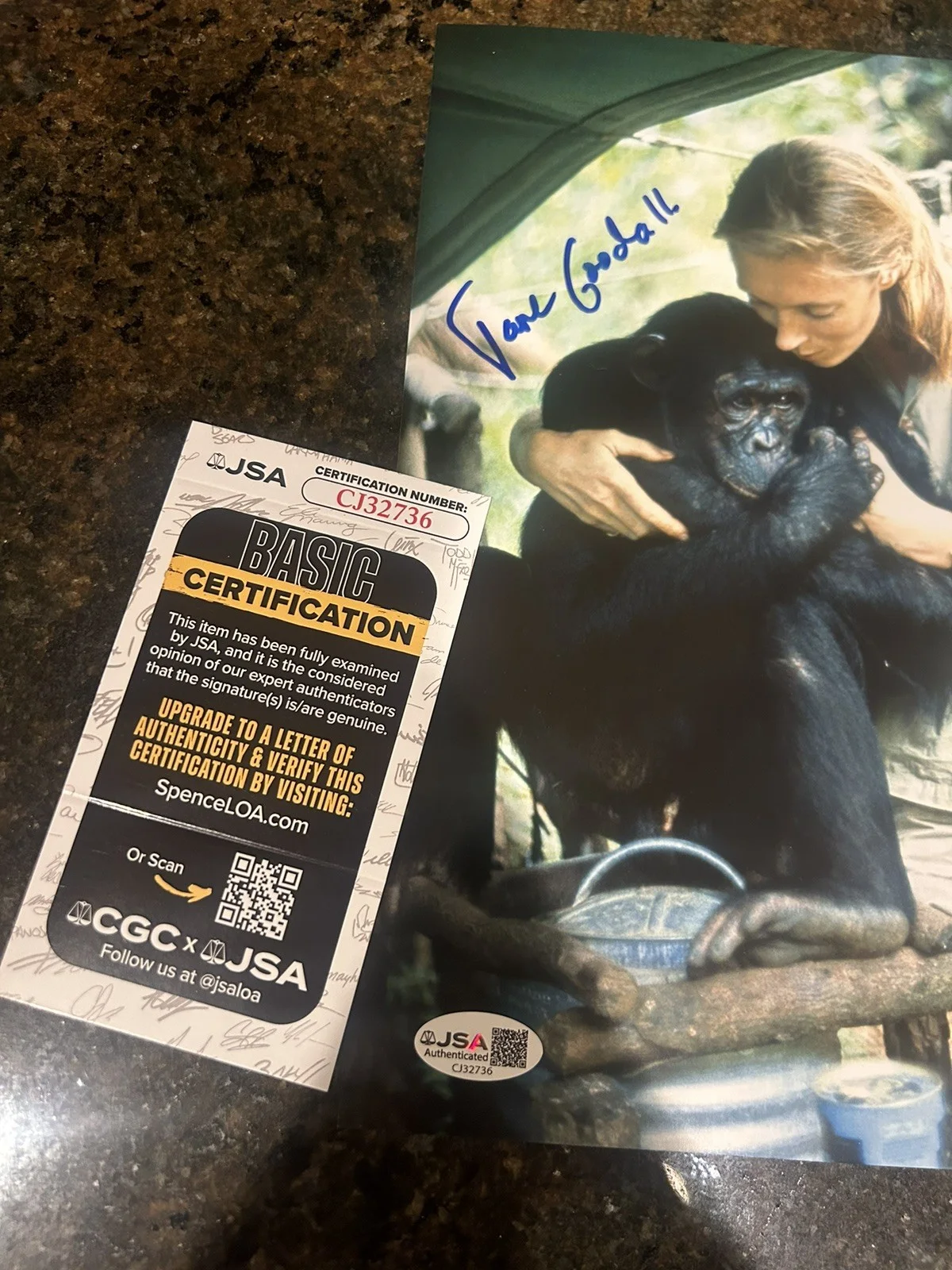Jane Goodall — Jane Goodall Signed Autographed 8x10 Color Photo JSA COA Rare Autograph Goodall, изображение 2