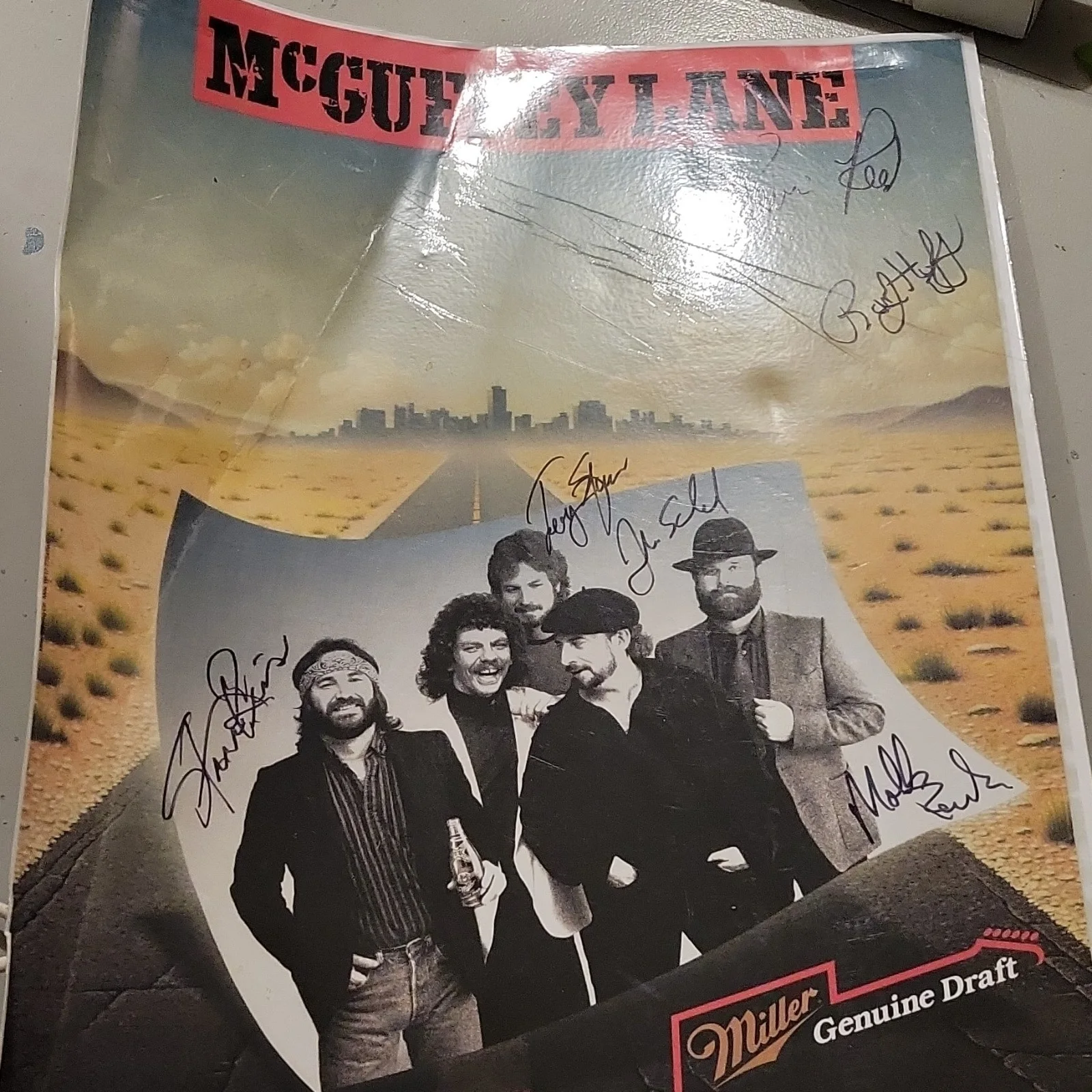 McGuffey Lane Original Autographed Music 1970s Photograph Poster with Signatures, изображение 3