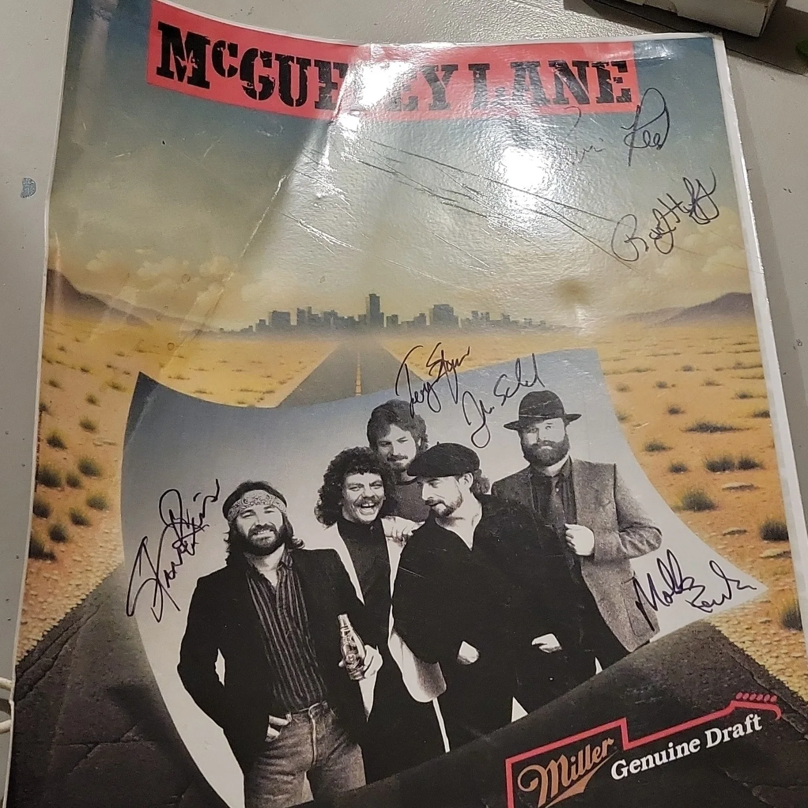 McGuffey Lane Original Autographed Music 1970s Photograph Poster with Signatures, изображение 4