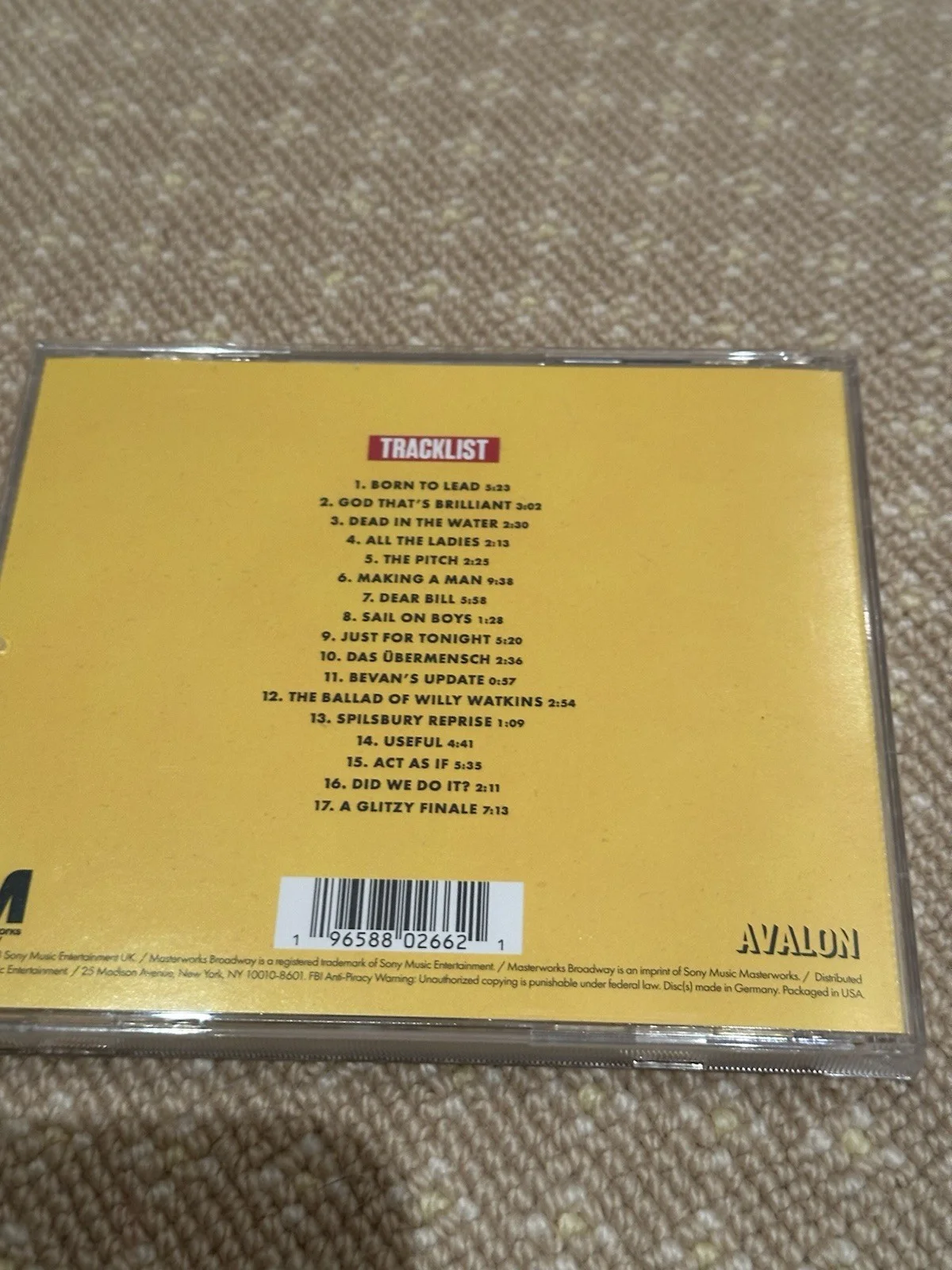 Operation Mincemeat Signed Broadway CD, image 2