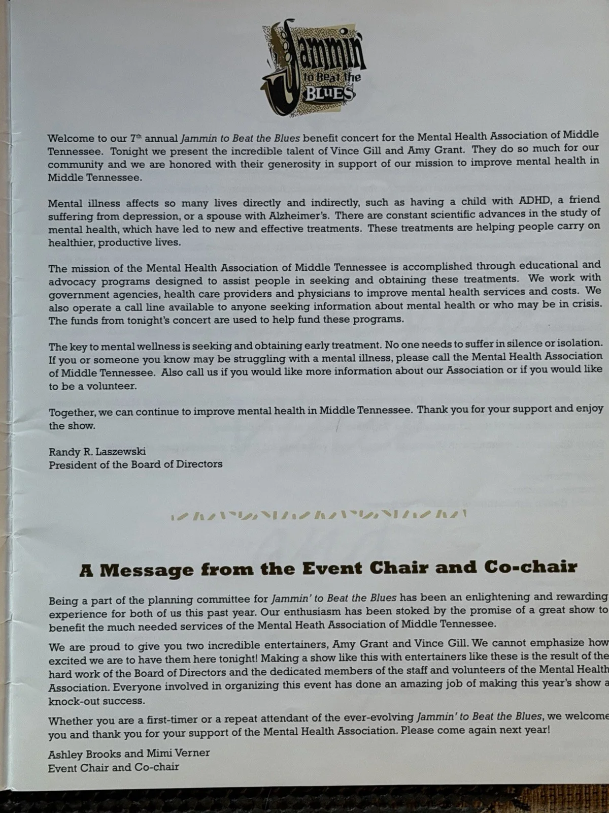Vince Gill & Amy Grant Signed “Jammin to Beat the Blues” Program, April 2, 2005, изображение 5