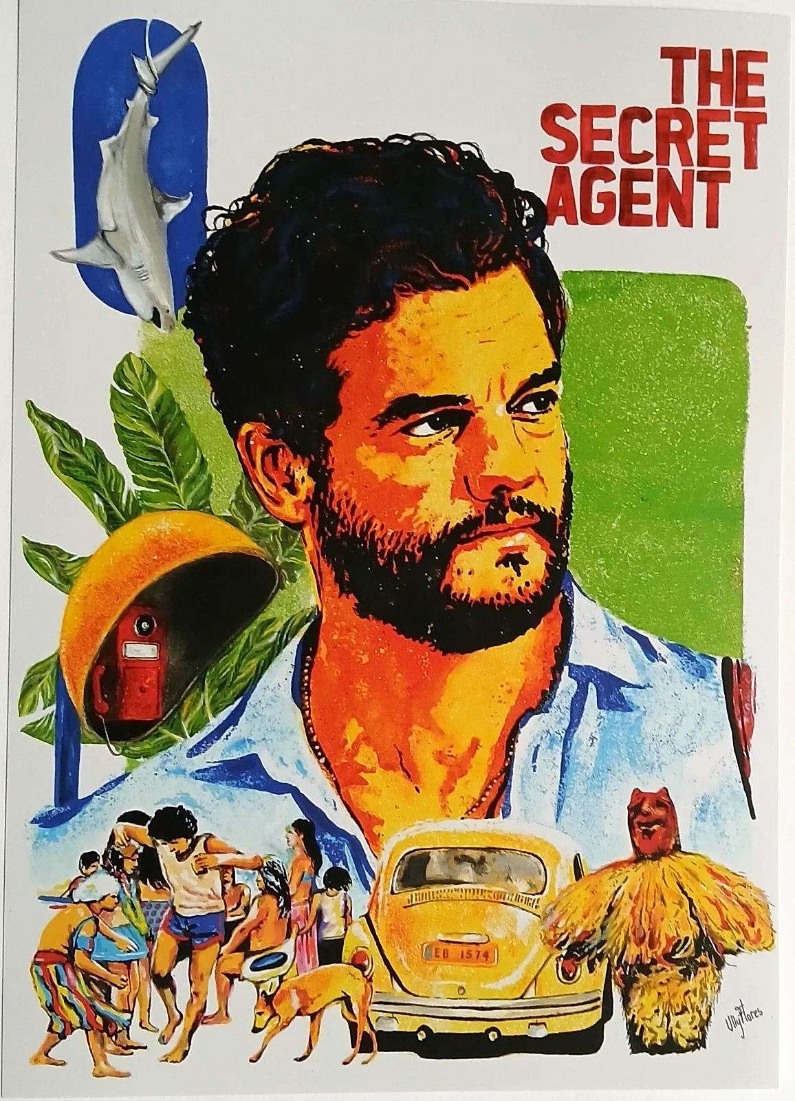 A4 Promo Movie Film Poster - The Secret Agent - Artwork by Ully Flores, изображение 3