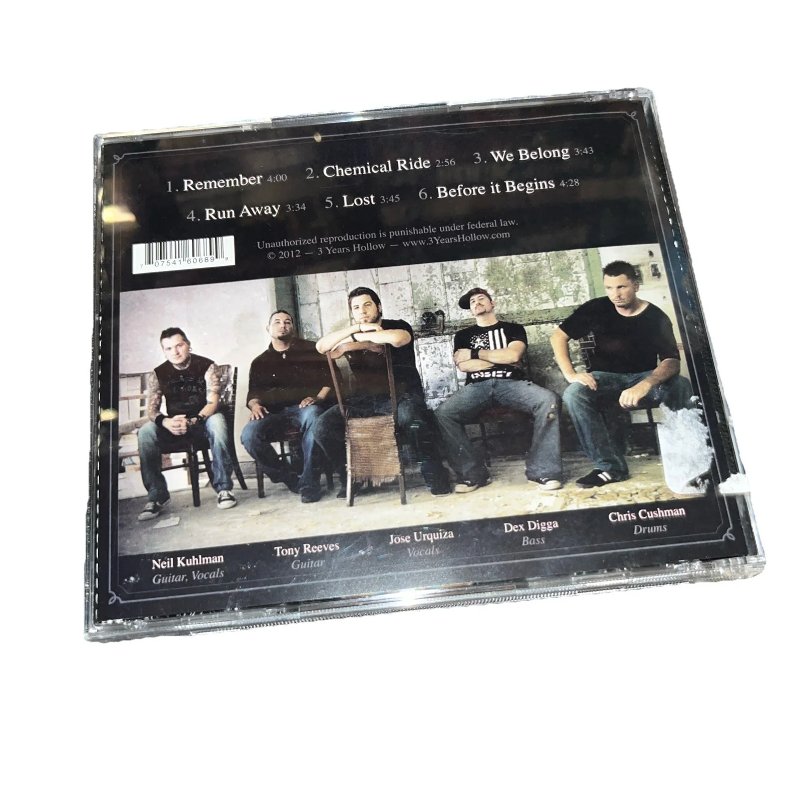 3 Years Hollow - Remember (CD, 2012) Signed Autograph Nu Metal RARE, image 2