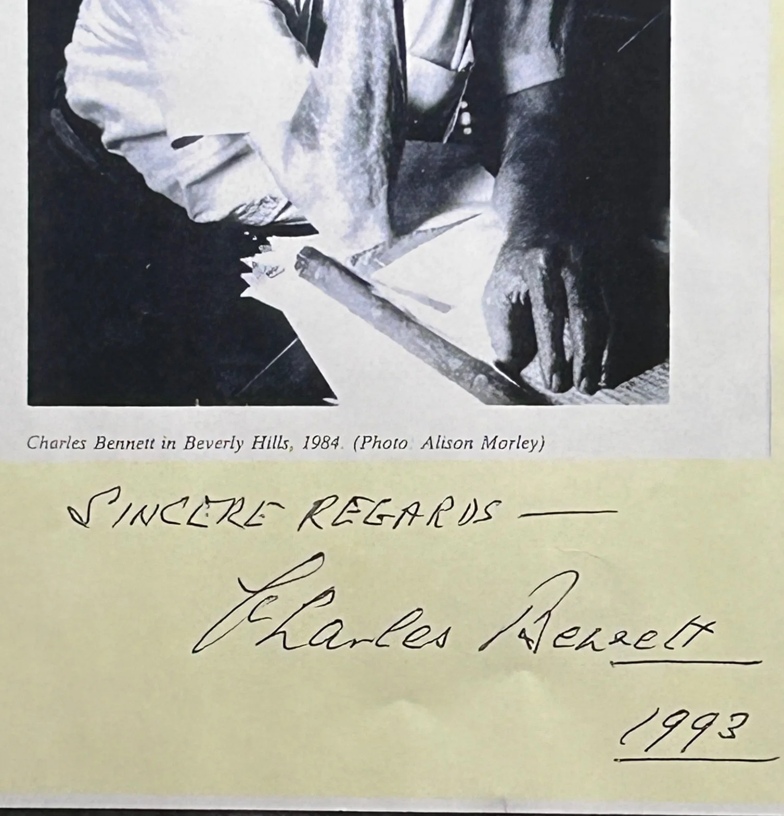 CHARLES BENNETT—SIGNED PHOTO—Wrote Hitchcock 39 Steps•KnewTooMuch•Correspondent, image 2