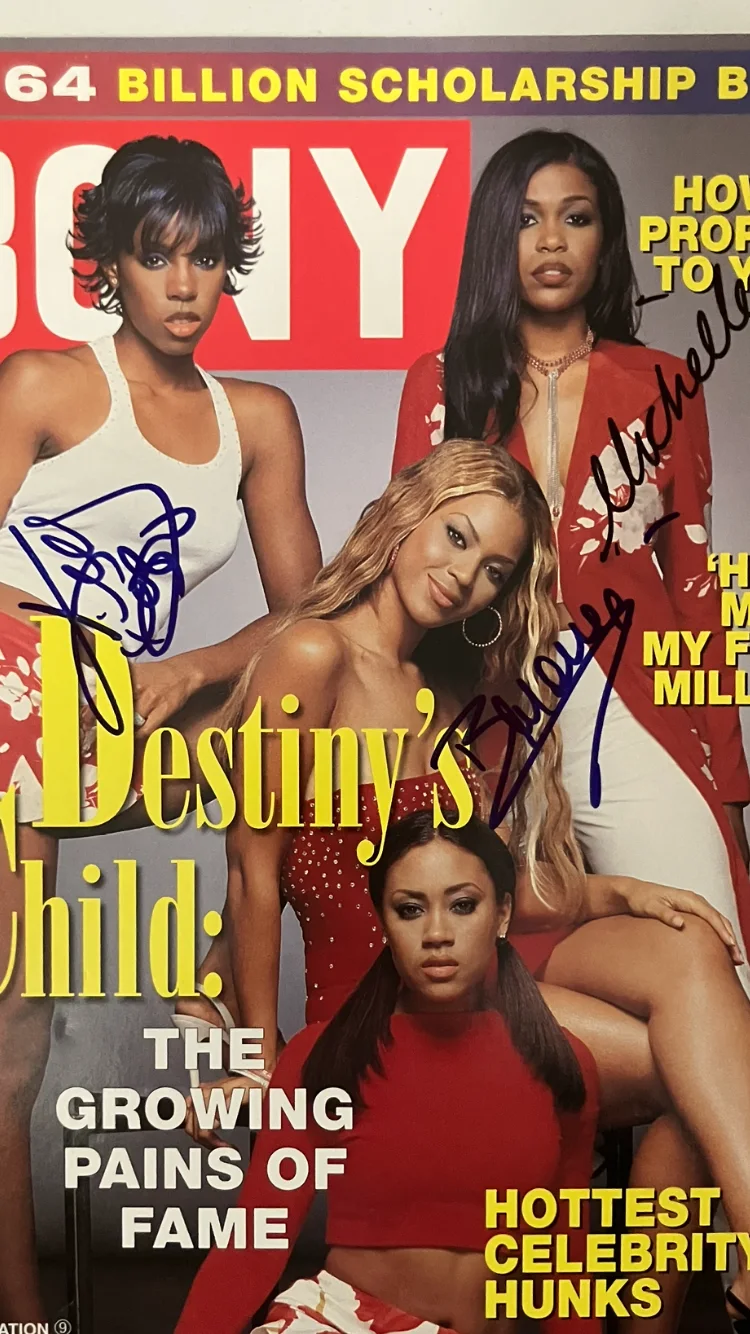 DESTINY CHILD/BEYONCE KNOWLES SIGNED/AUTOGRAPHED EBONY MAGAZINE WITH COA, image 2