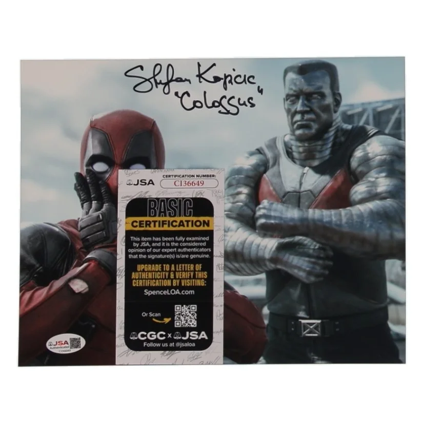 STEFAN KAPICIC — STEFAN KAPICIC as COLOSSUS SIGNED 8x10 PHOTO "DEADPOOL" JSA COA, image 2
