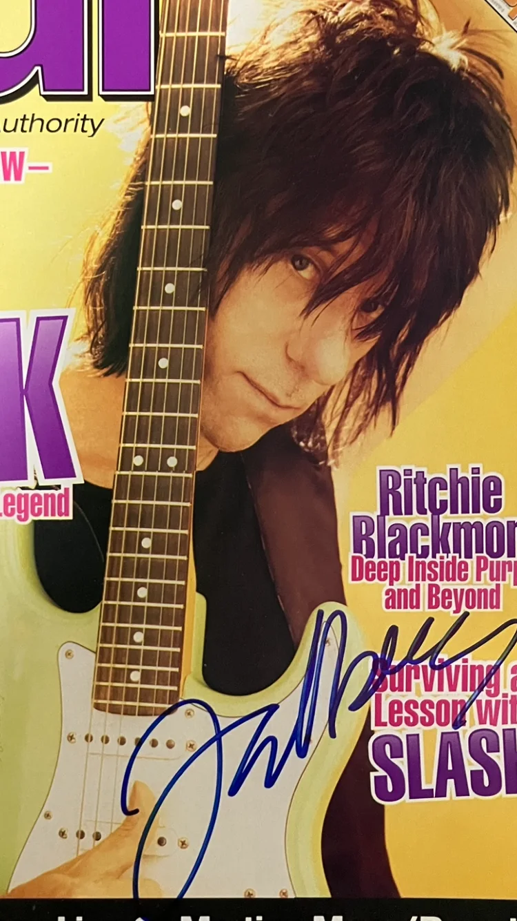JEFF BECK SIGNED/AUTOGRAPHED GUITAR MAGAZINE WITH COA, image 2
