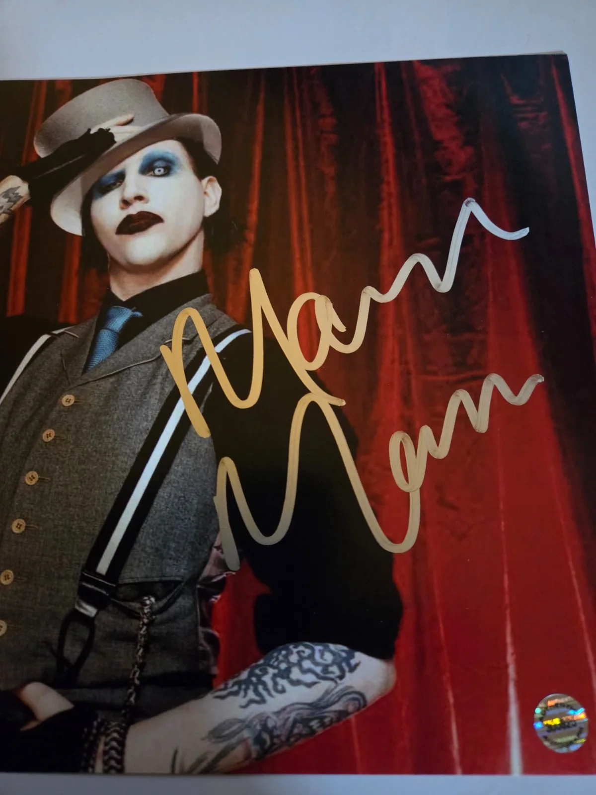 MARILYN MANSON signed 8X10 portrait photo ~ coa & hologram +free shipping, изображение 2