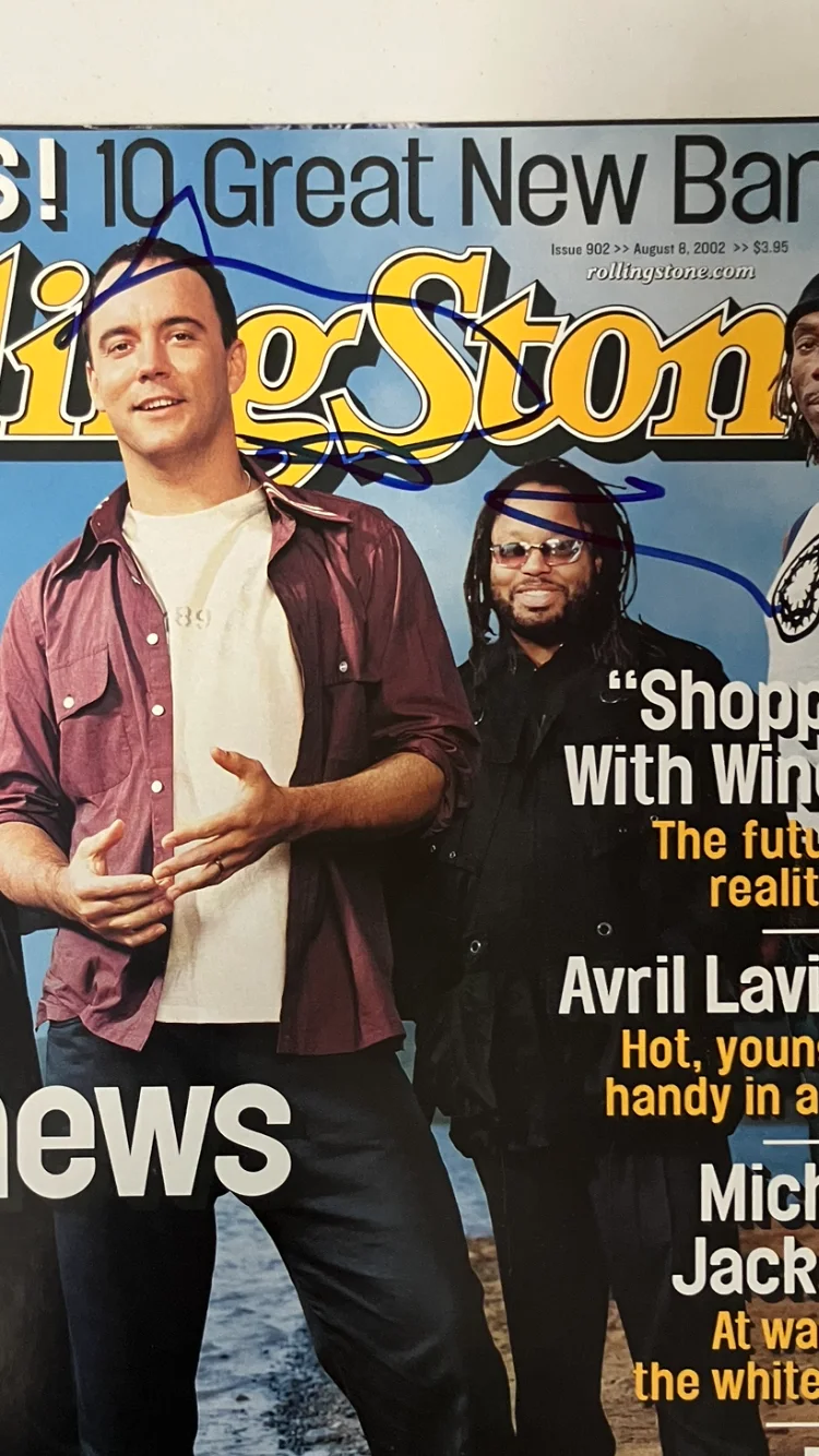 DAVE MATTHEWS BAND BOYD TINSLEY SIGNED/AUTOGRAPHED ROLLING STONE WITH COA, image 2