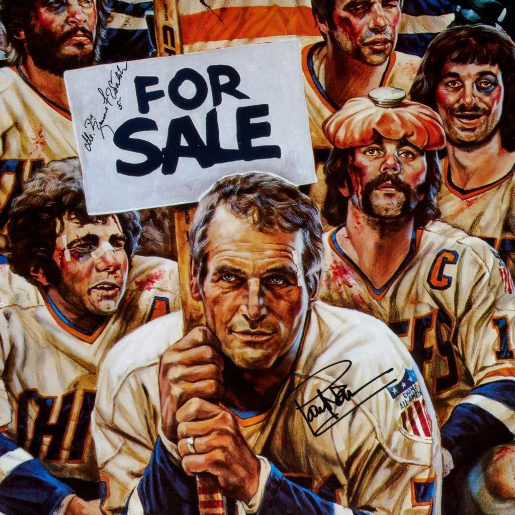 Paul Newman, Lindsay Crouse, Jennifer Warren — Paul Newman Slap Shot Cast Signed Autographed Hockey Movie Poster Frame 34.25"h, изображение 2