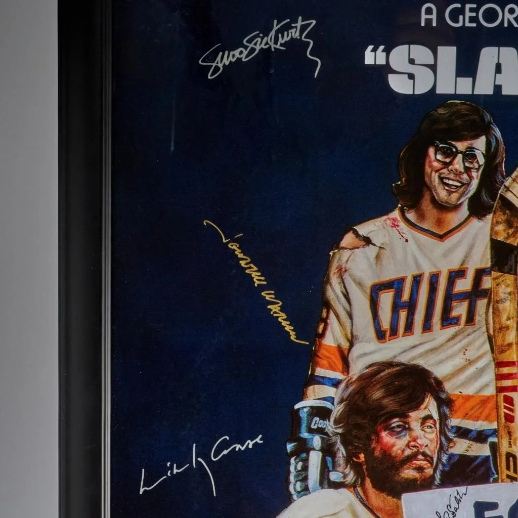 Paul Newman, Lindsay Crouse, Jennifer Warren — Paul Newman Slap Shot Cast Signed Autographed Hockey Movie Poster Frame 34.25"h, изображение 5