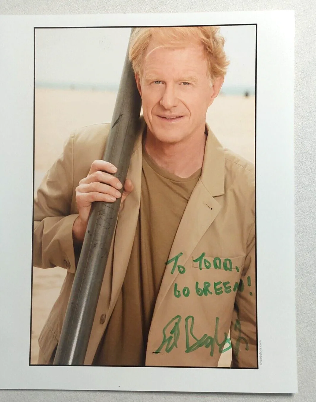 Ed Begley Jr — Ed Begley Jr signed 8x10 photo personalized “To Todd” Go Green autograph, image 3