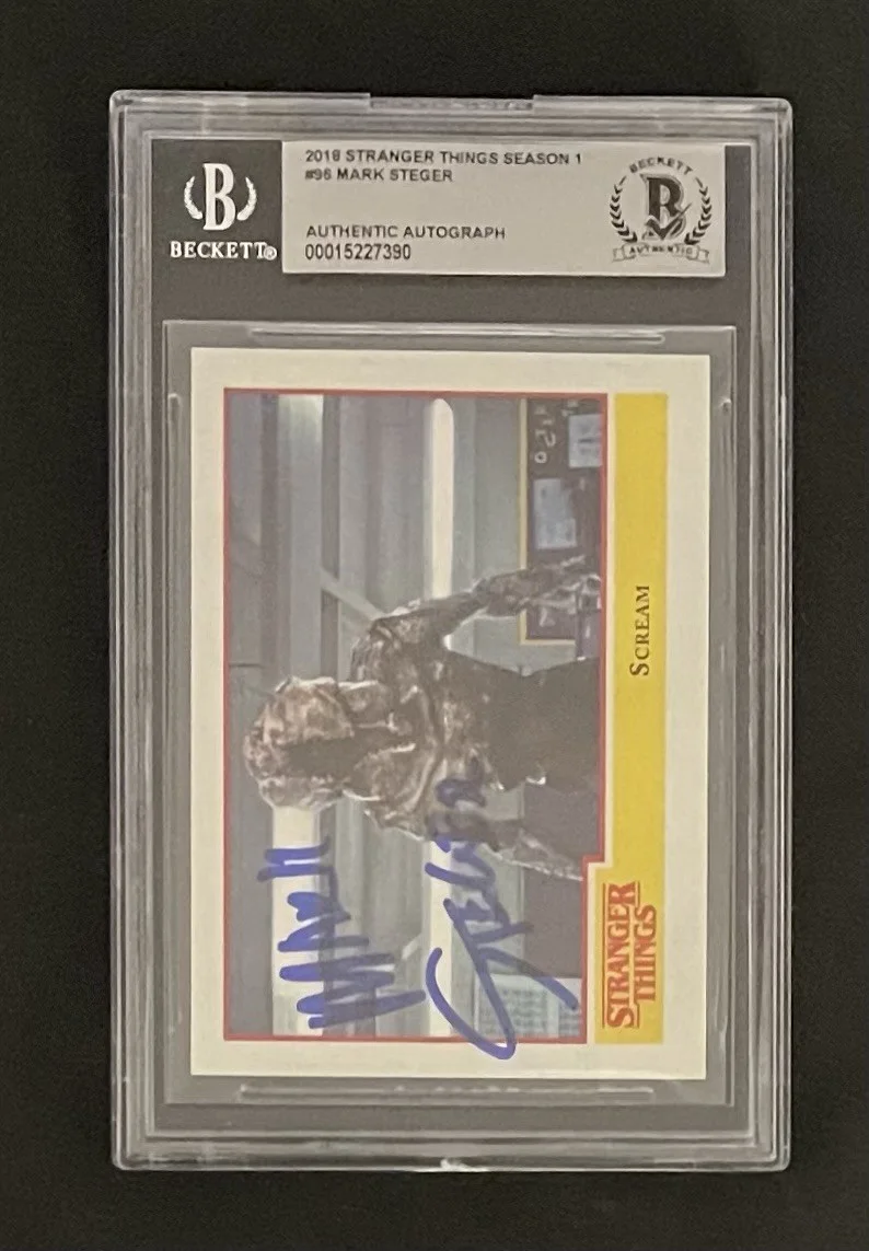 Mark Steger — Mark Steger BAS Signed #20 Stranger Things Sticker Card Autographed Slabbed 90, image 2