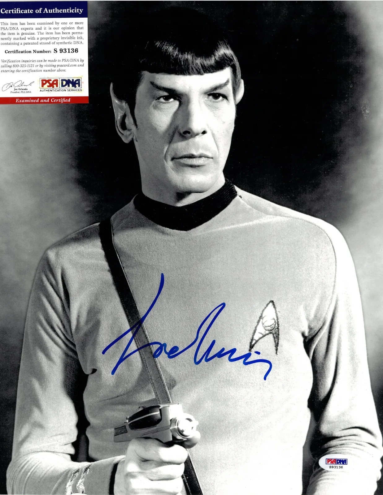 Leonard Nimoy — Leonard Nimoy Star Trek Dr. Spock PSA/DNA COA Signed 11x14 Photo Autographed, изображение 2