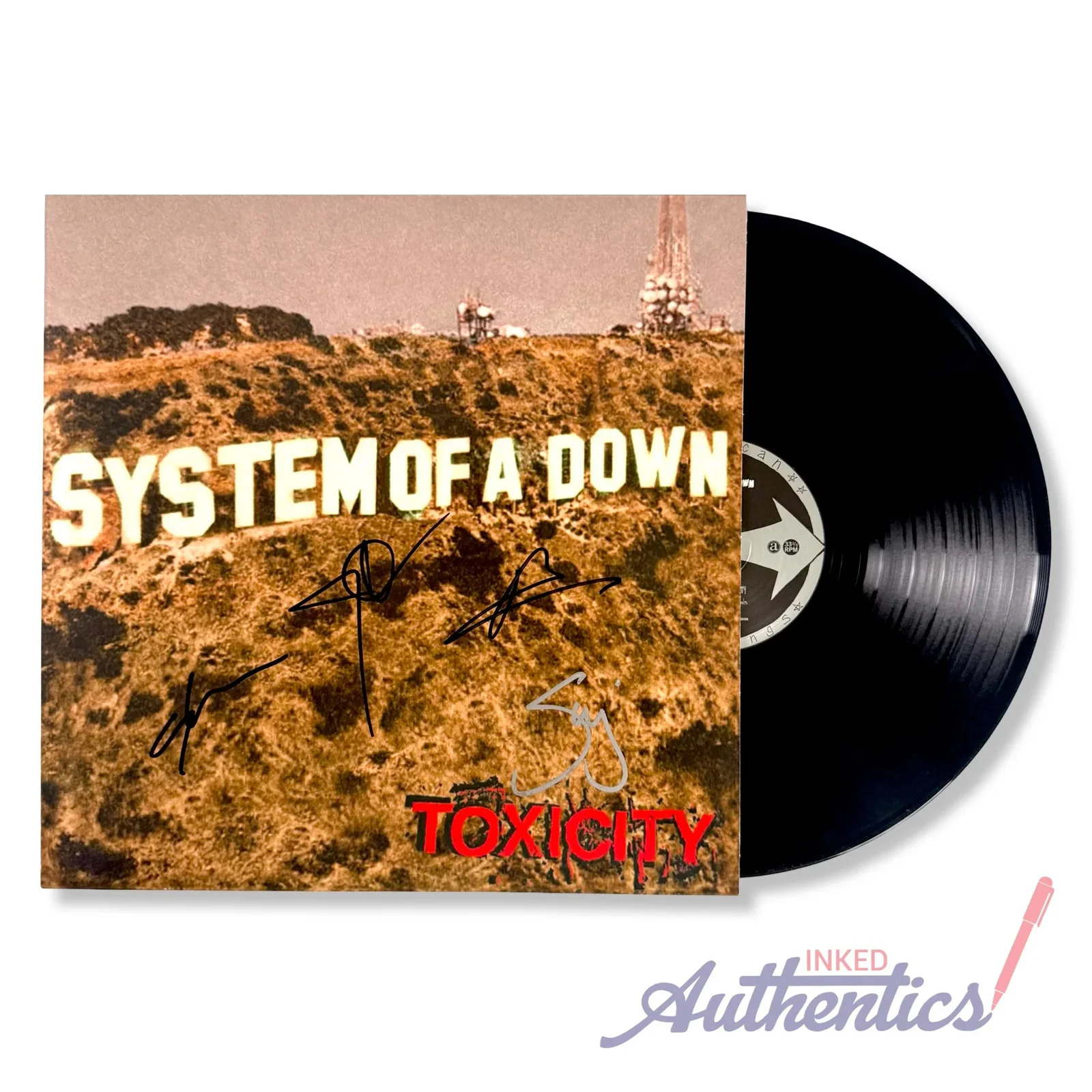 System of a Down Signed Autographed Vinyl LP “Toxicity” PSA/DNA Authenticated, image 2