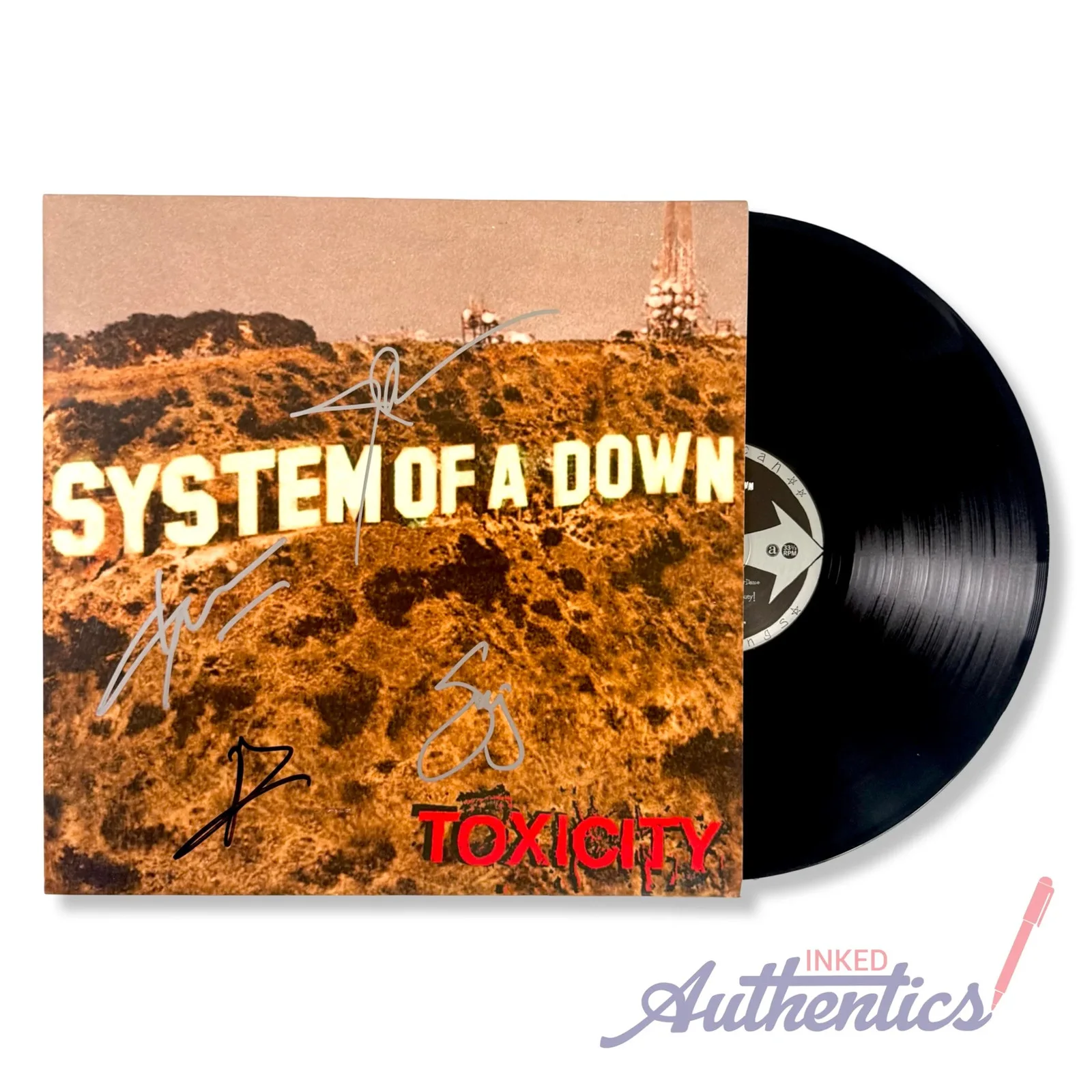 System of a Down Signed Autographed Vinyl LP “Toxicity” PSA/DNA Authenticated, image 2