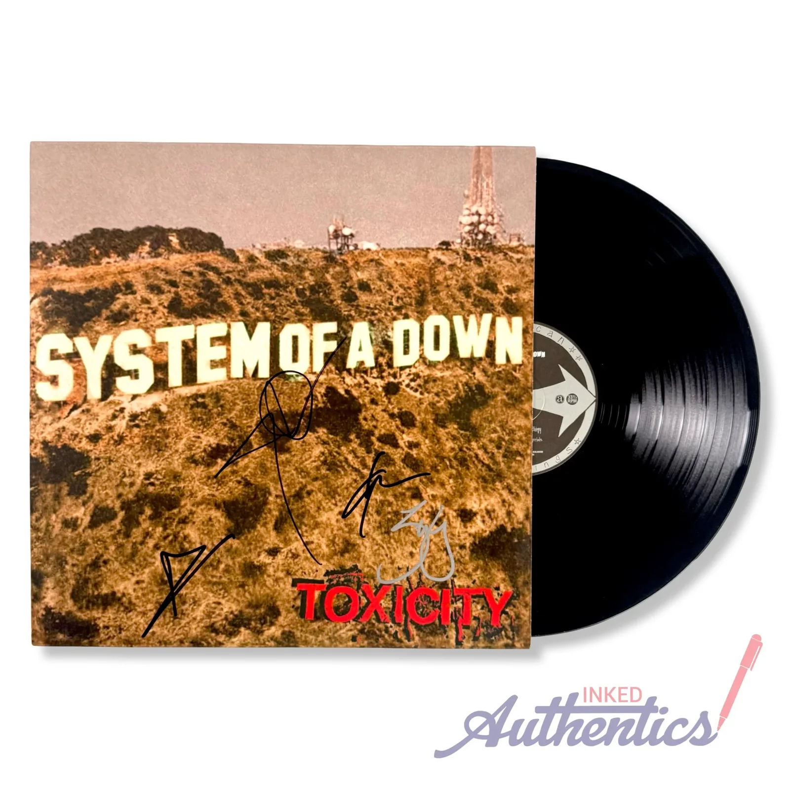 System of a Down Signed Autographed Vinyl LP “Toxicity” PSA/DNA Authenticated, image 2