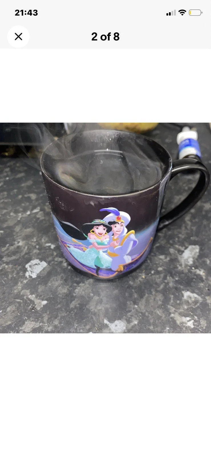 Cheapest On EBay! Disney Aladdin Heat Changing Mug Half Moon Multicoloured, image 2