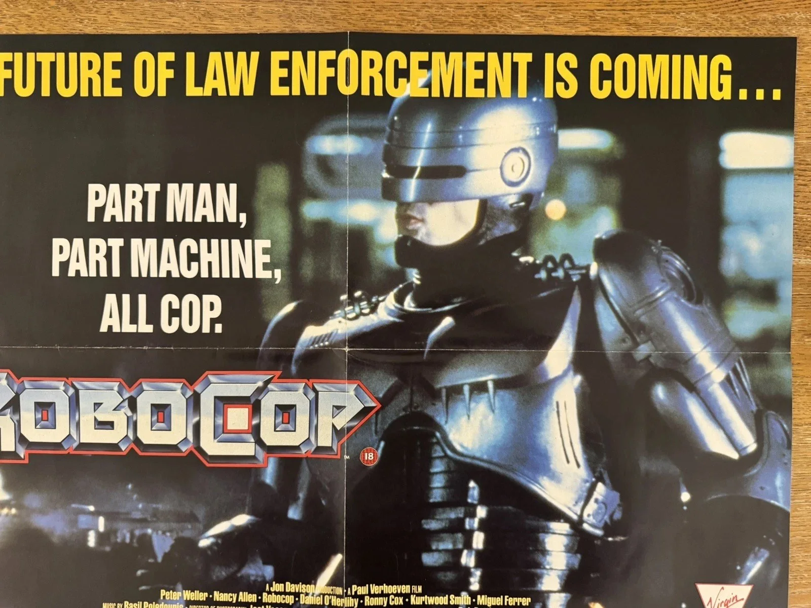Robocop Original Video Shop VHS Poster 1987 Rare Version, image 3