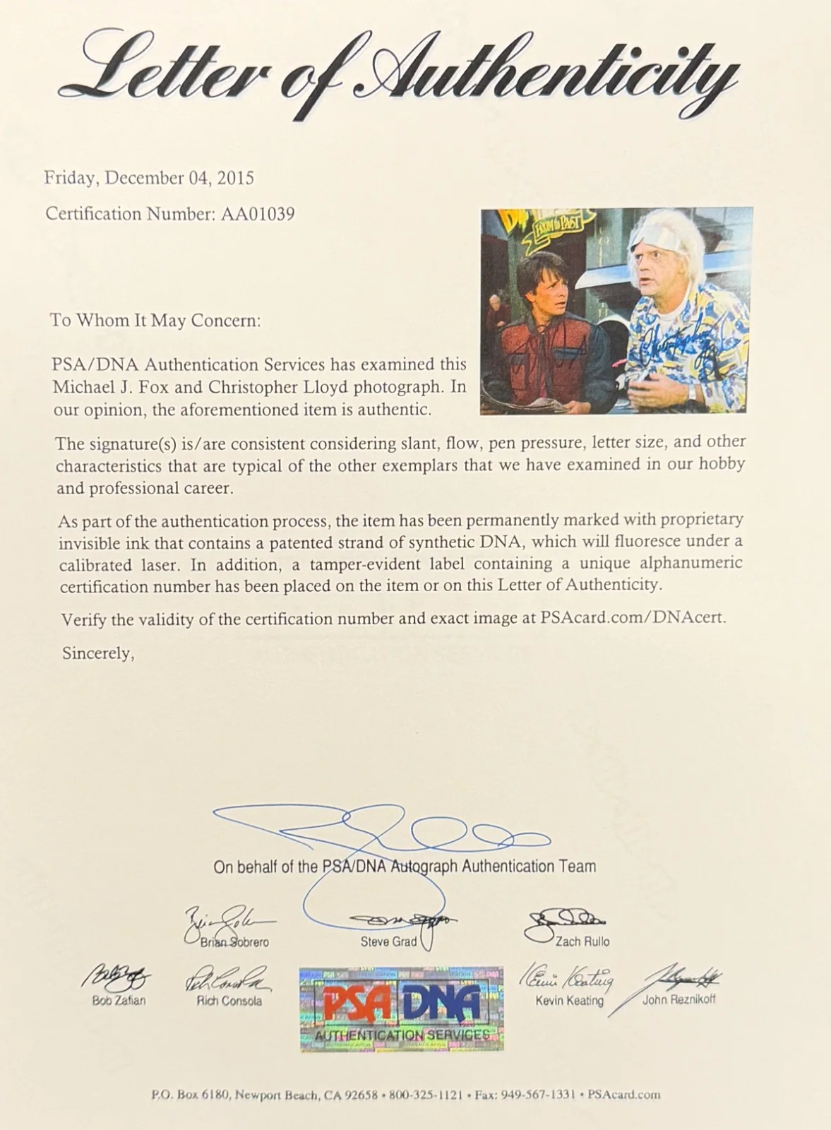 Michael J Fox — Michael J Fox Christopher Lloyd Signed 11x14 Photo Back to the Future PSA LOA, image 4