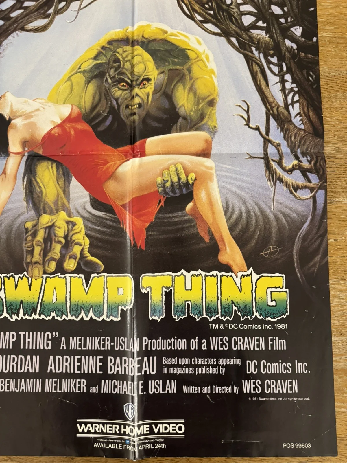 Swamp Thing Original Video Shop VHS Poster 1982 Rare Version, image 2