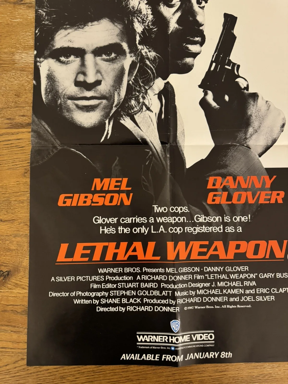 Lethal Weapon 1987 Video Shop VHS Poster rare, image 5