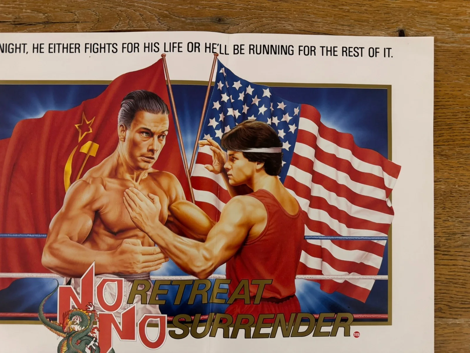 No Retreat No Surrender 1986 Video Shop VHS Poster rare, изображение 2