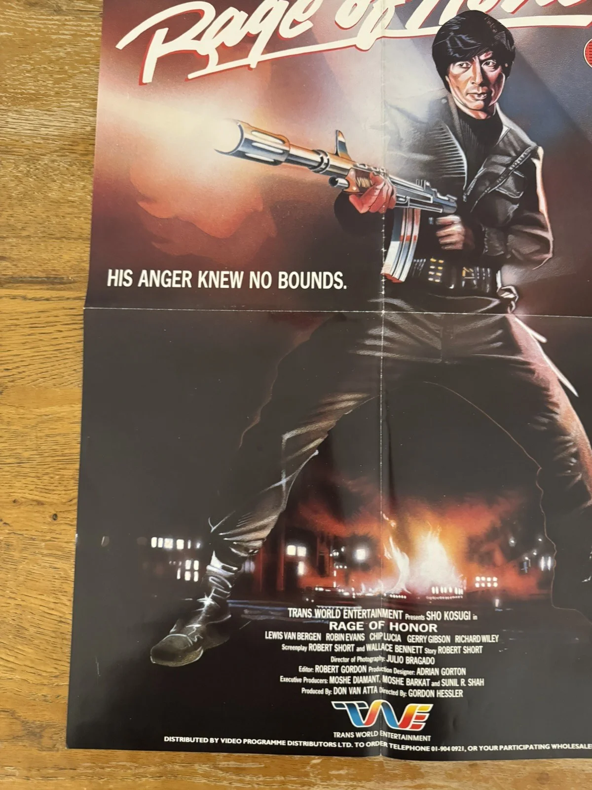 Rage Of Honor Original Video Shop VHS Poster 1987 Rare, image 4