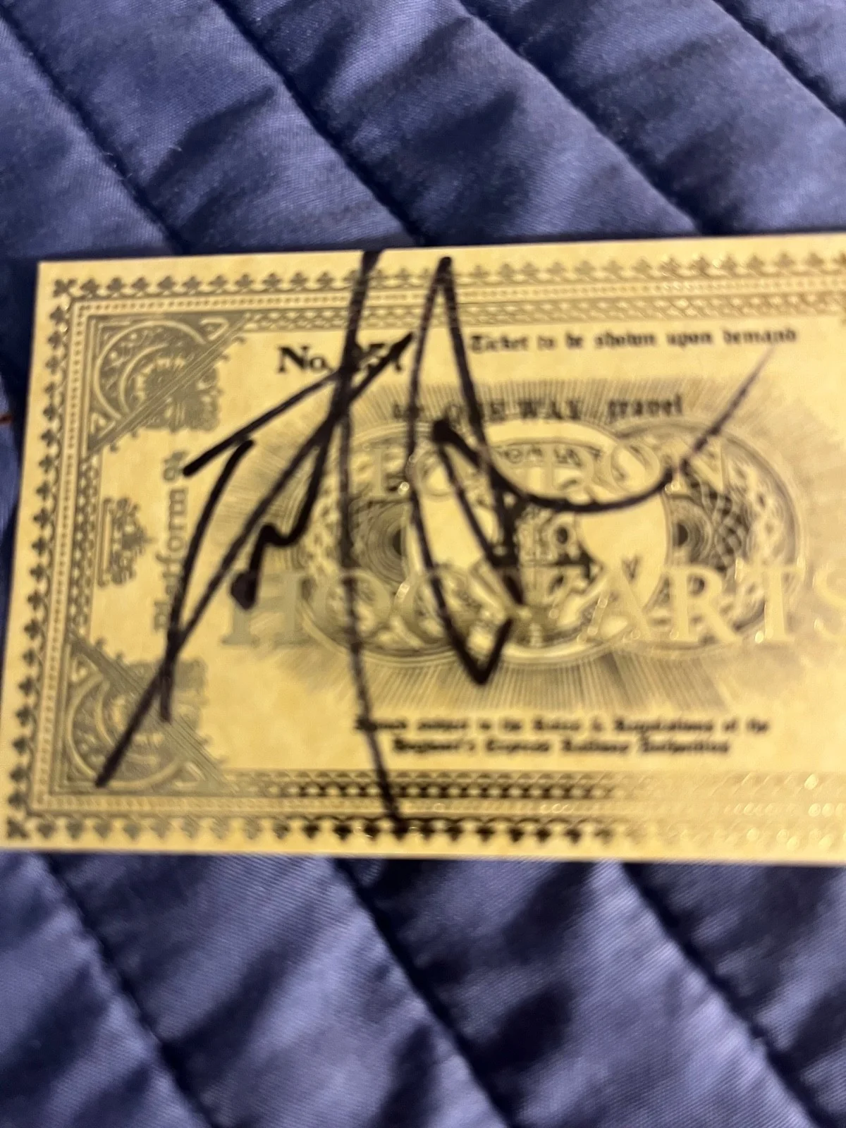 Daniel Radcliffe — Daniel Radcliffe Harry Potter Signed Autographed Hogwarts Express Train Ticket, изображение 2