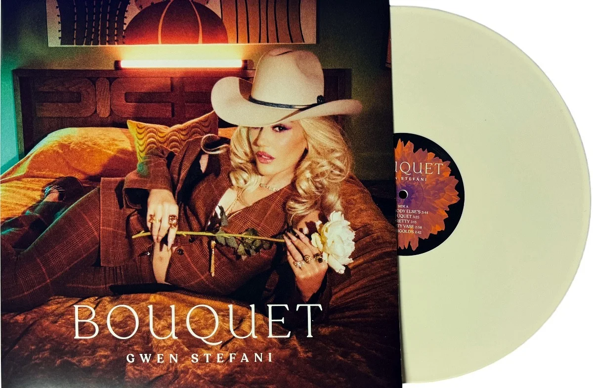 Gwen Stefani signed 2024 Bouquet 11.5x11.5 Art Card/LP/Vinyl Record Framed - COA, изображение 3