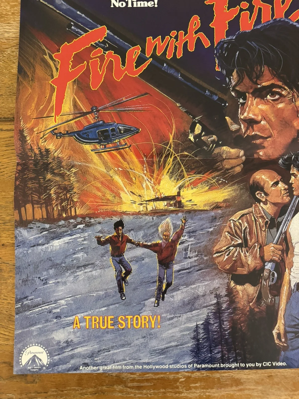 Fire with Fire Video Shop VHS Poster 1986 rare, image 2
