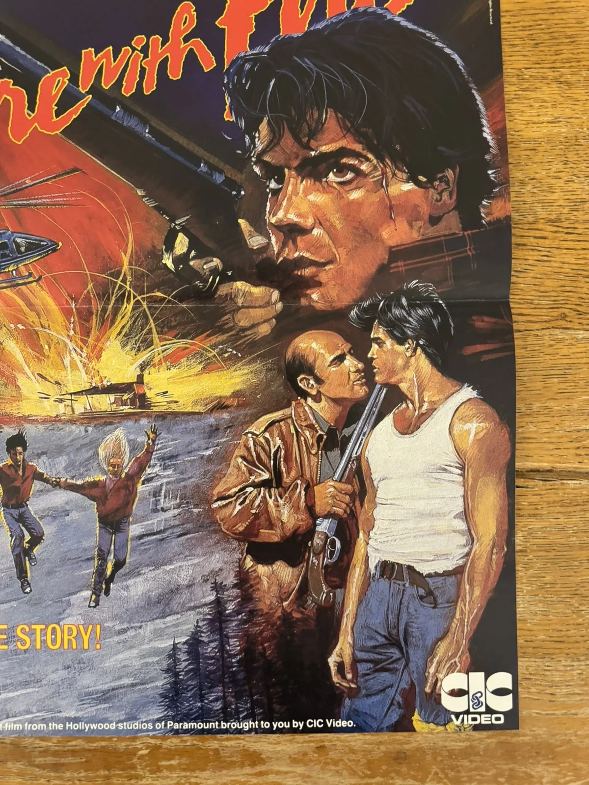 Fire with Fire Video Shop VHS Poster 1986 rare, image 3
