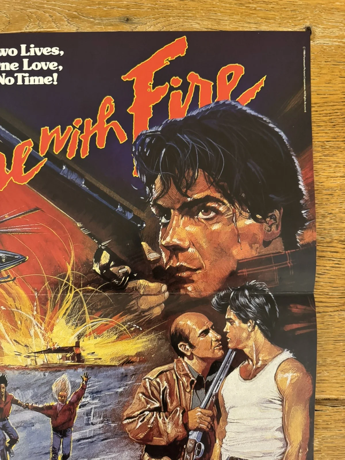 Fire with Fire Video Shop VHS Poster 1986 rare, image 4