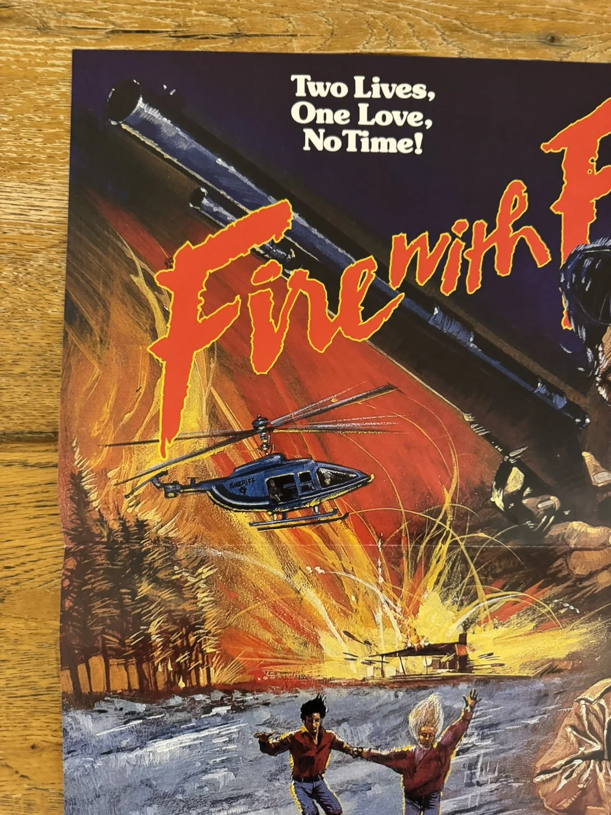 Fire with Fire Video Shop VHS Poster 1986 rare, image 5