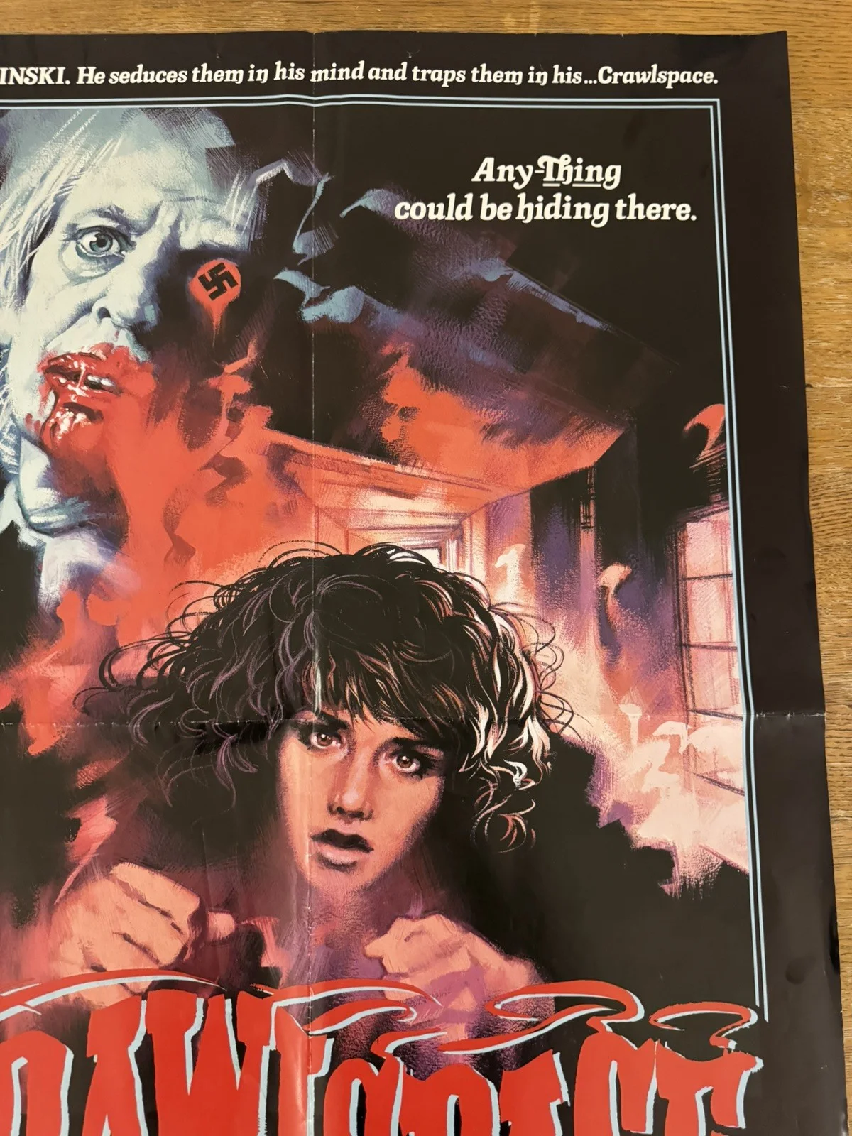 Crawlspace Original Video Shop VHS Poster 1986 Rare Version, image 2