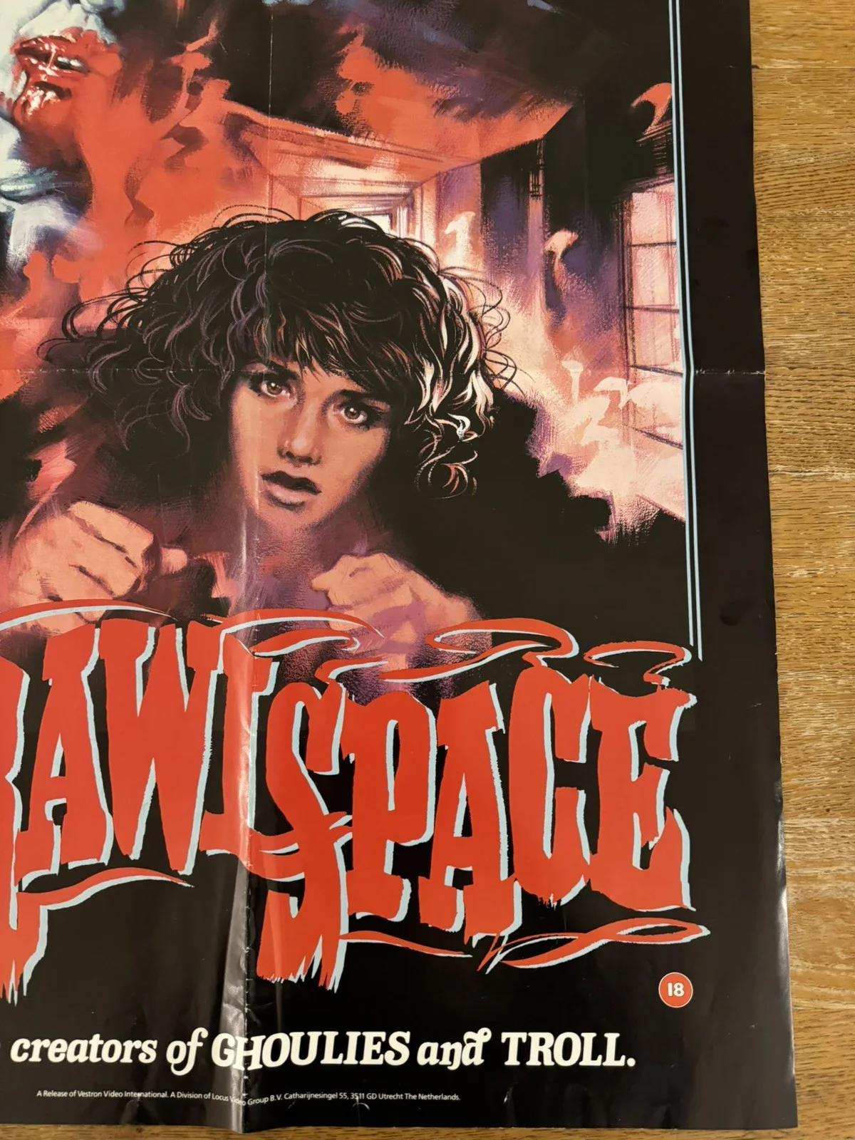 Crawlspace Original Video Shop VHS Poster 1986 Rare Version, image 4