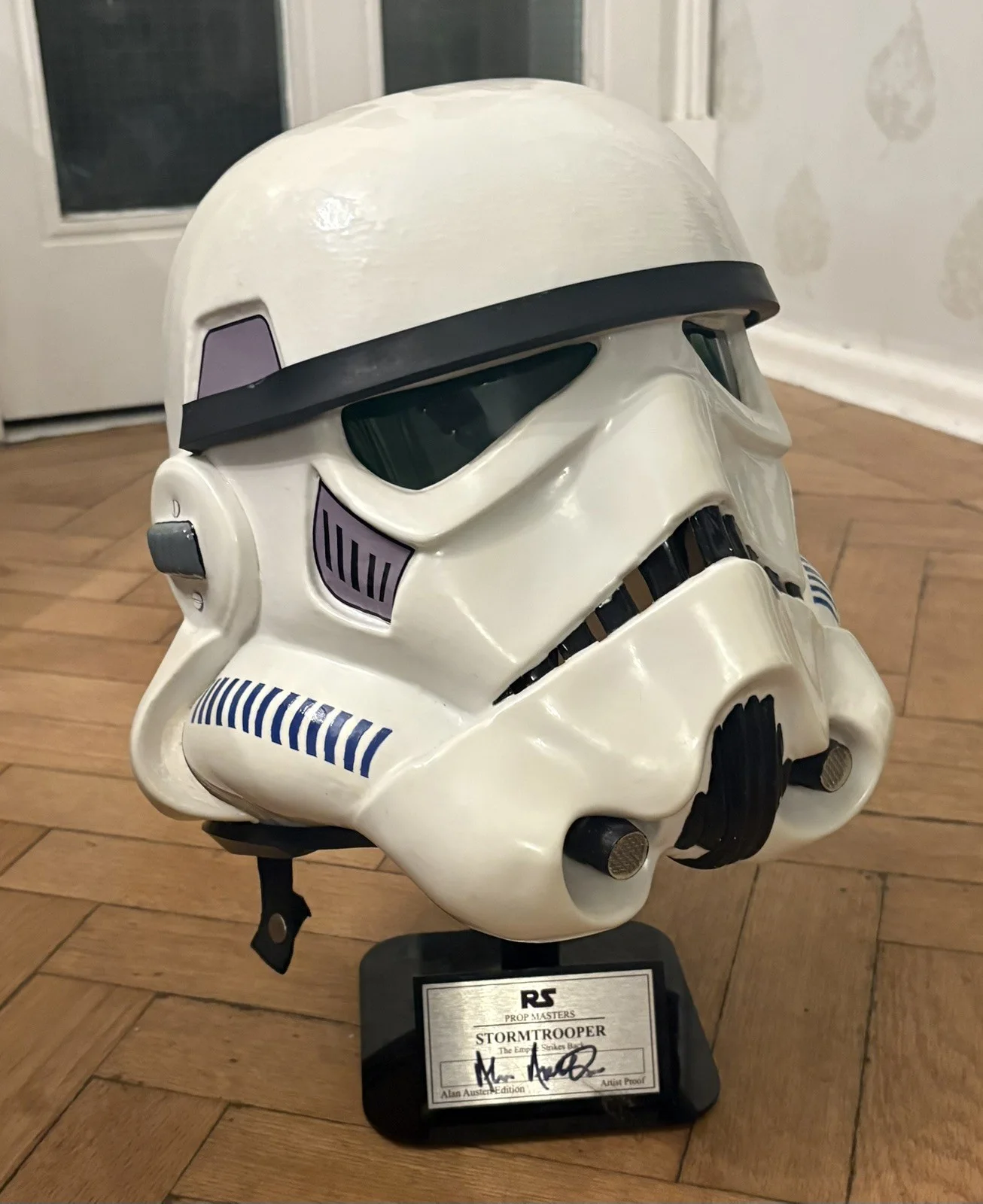 RS Propmasters RS Props ESB Stormtrooper Helmet Alan Austen Signed Plaque Prop, image 2