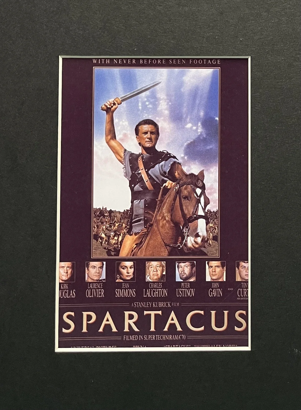 SPARTACUS. Kirk Douglas. . 35mm Film Cell Mounted Display, image 3