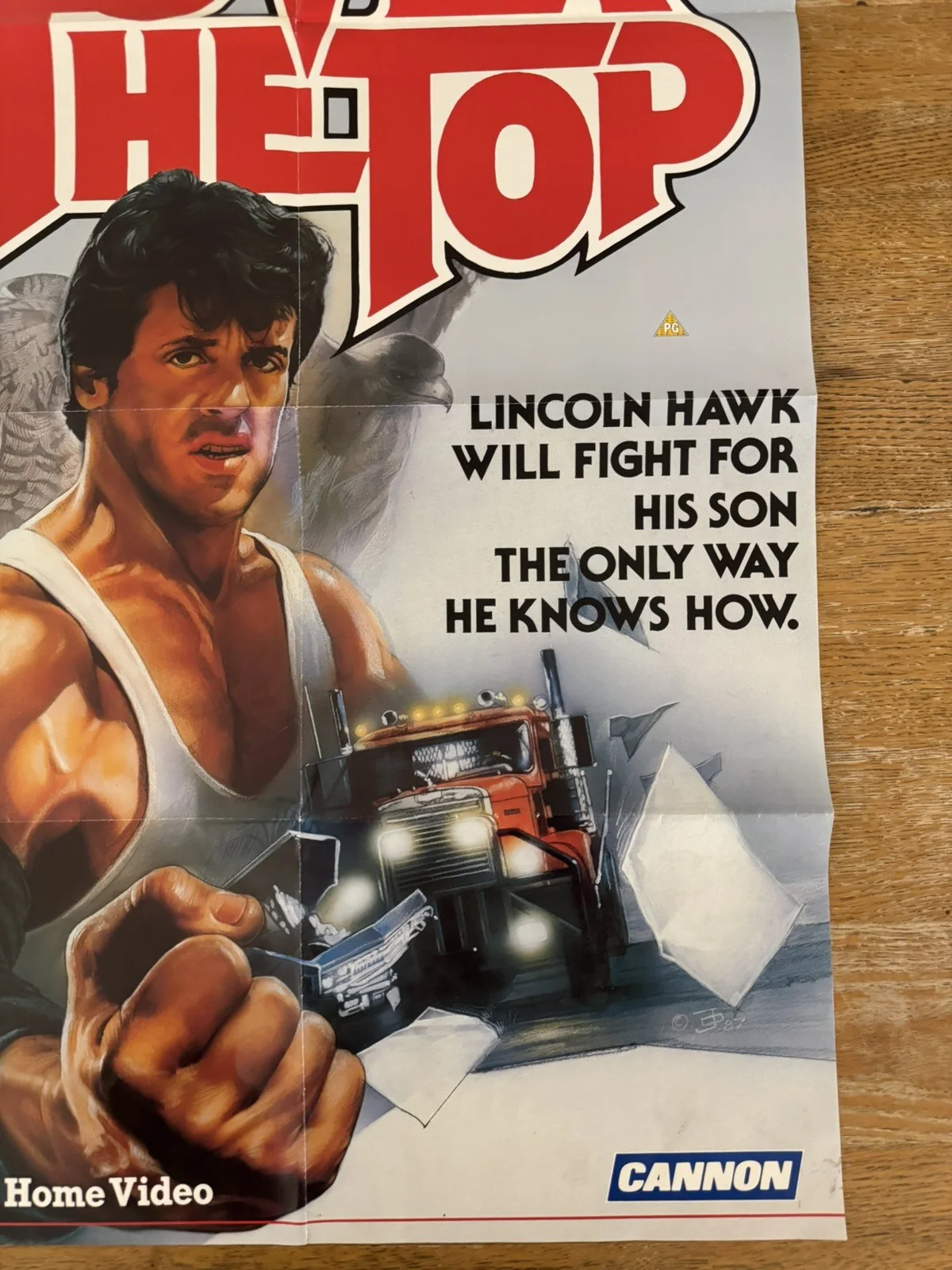 Over the Top rare Video Shop VHS Poster 1987 Stallone, image 2