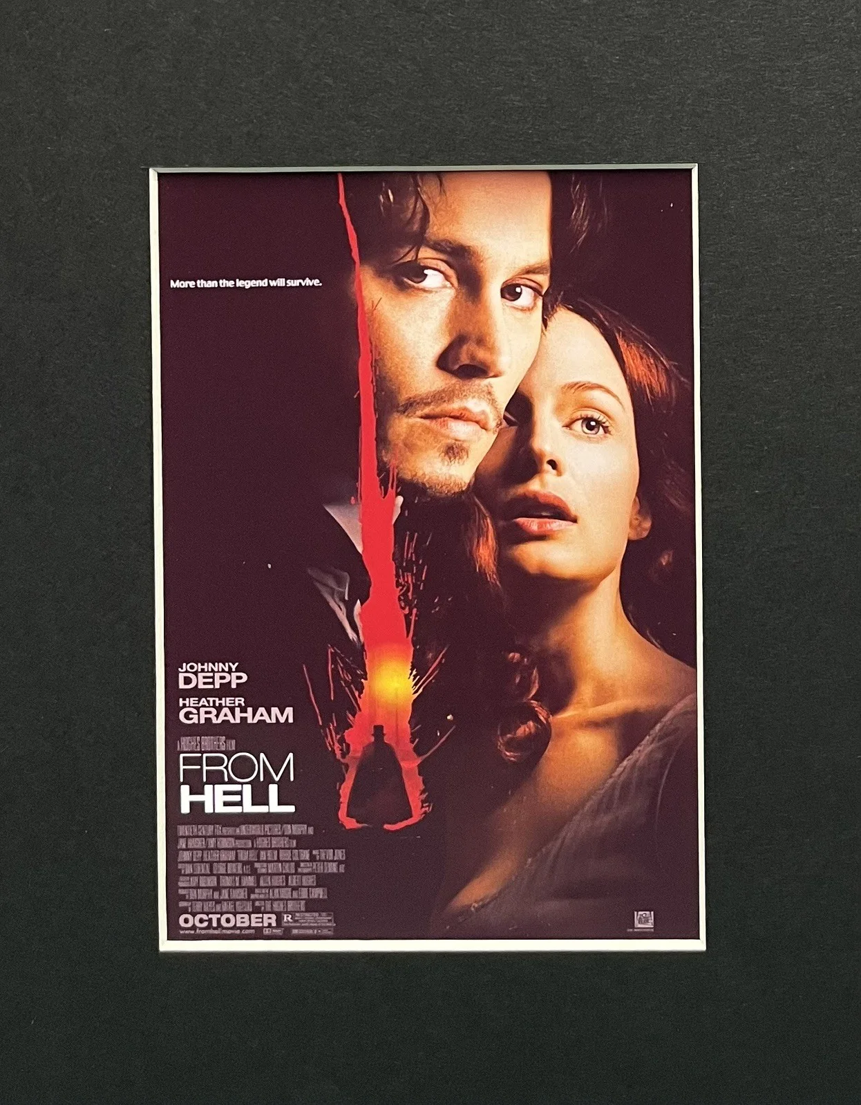 FROM HELL. Johnny Depp. . 35mm Film Cell Mounted Display, image 2