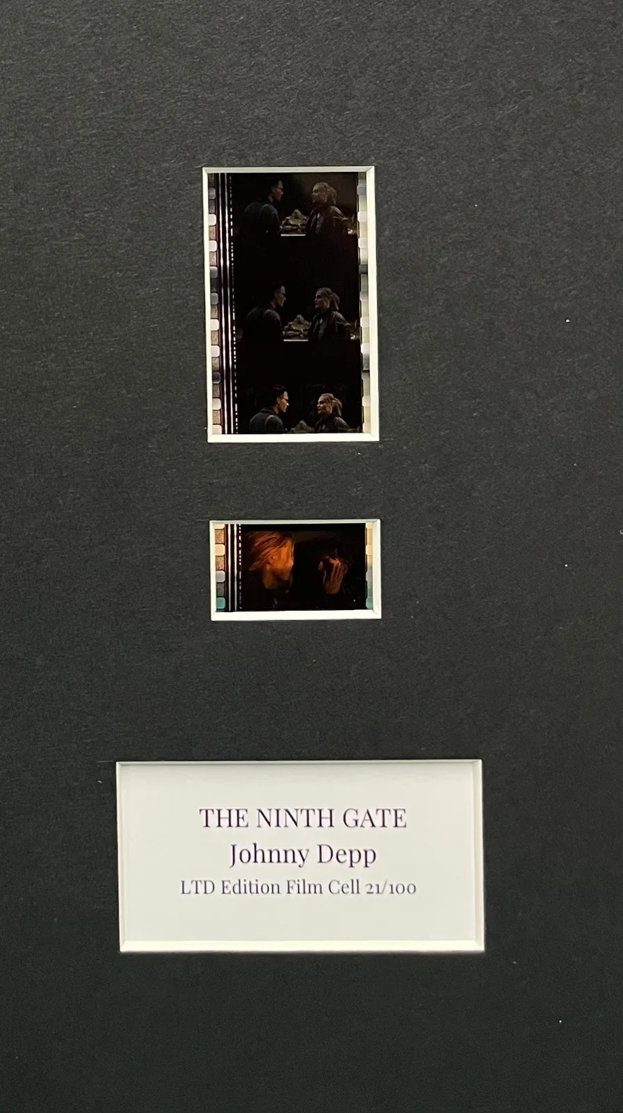 THE NINTH GATE. Johnny Depp. . 35mm Film Cell Mounted Display, image 2