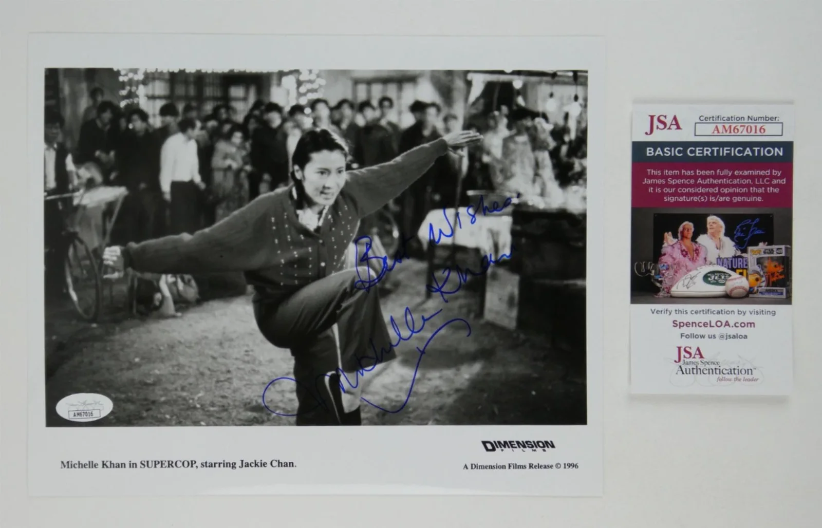 Michelle Khan — Michelle Yeoh Khan Signed 8x10 Supercop Original Still Movie Photo JSA COA