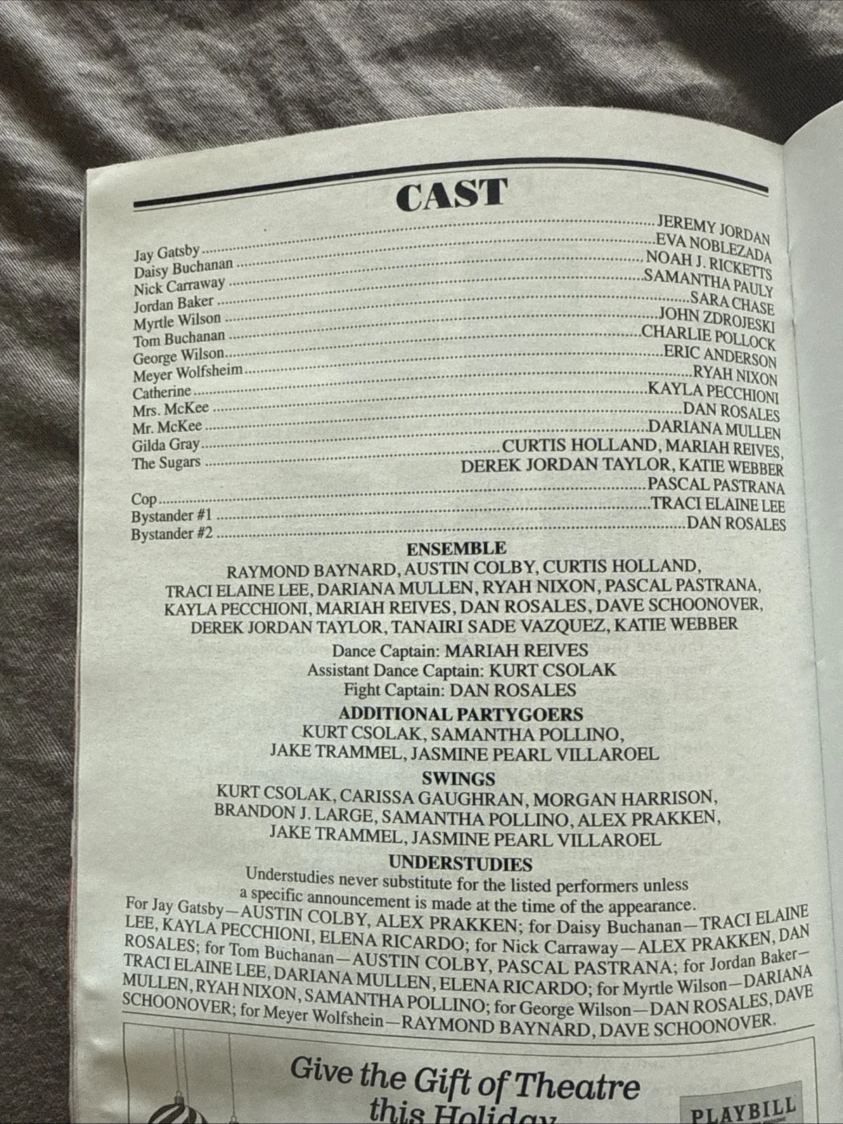 The Great Gatsby Broadway Playbill Signed By Main Cast (Excellent Condition), image 4