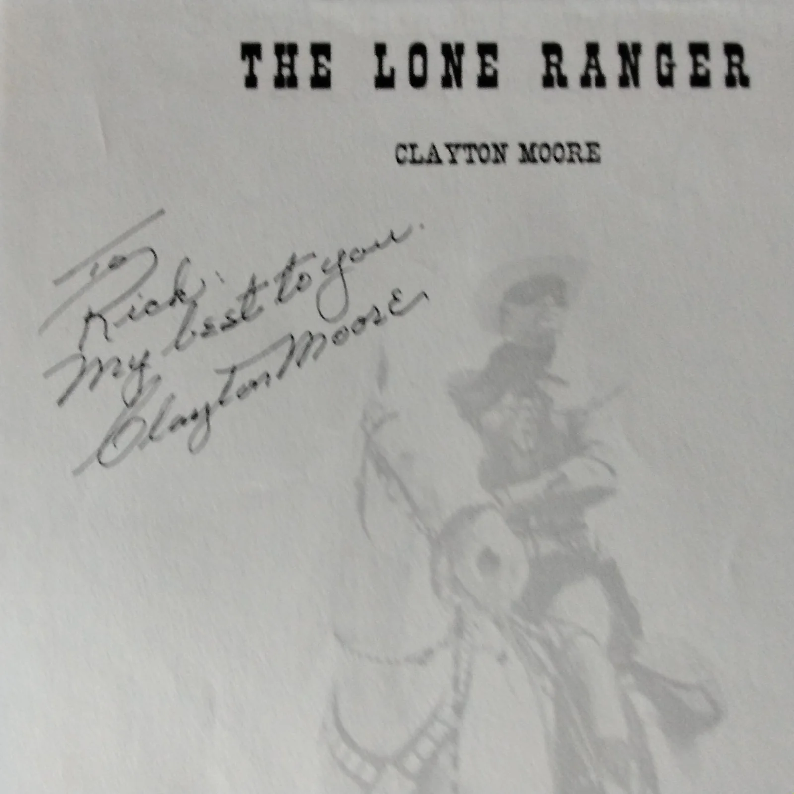 Clayton Moore SIGNED Page Movie TV Actor "The Lone Ranger" Republic Westerns, изображение 3