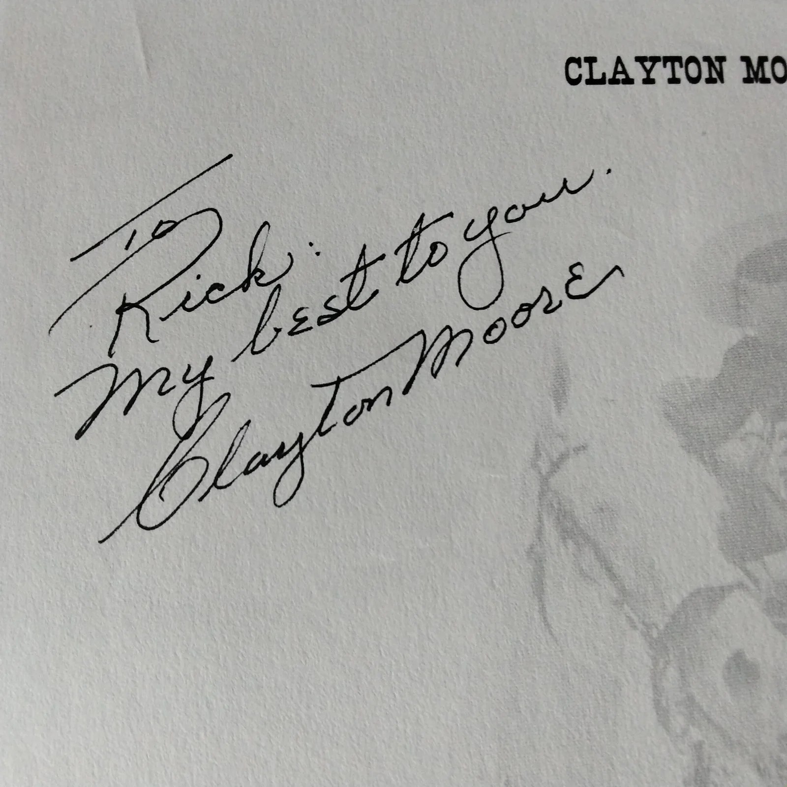 Clayton Moore SIGNED Page Movie TV Actor "The Lone Ranger" Republic Westerns, изображение 4