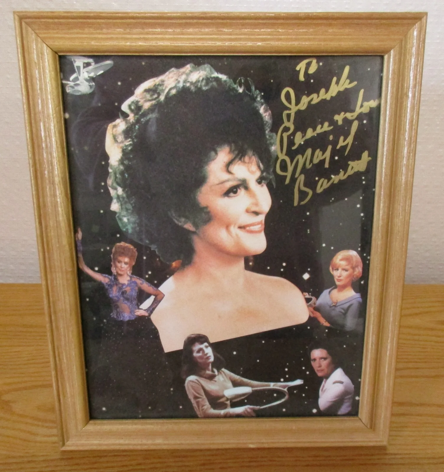 Majel Barrett — Star Trek TOS Collage of Majel Barrett Autograph 8x10 Photo w/inscription